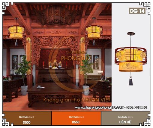 Mẫu đèn thả chao vải trang trí DG14
