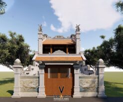 Bản vẽ thiết kế nhà thờ họ 2 tầng tại Ninh Bình