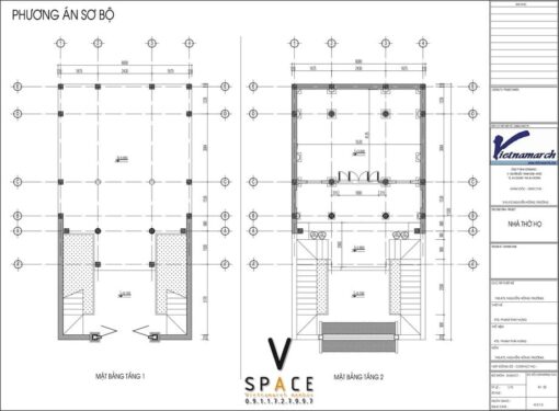 Bản vẽ mặt bằng thiết kế nhà thờ họ 2 tầng tại Ninh Bình