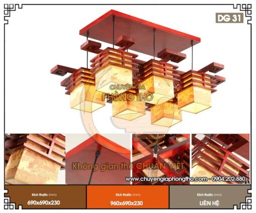 Đèn chùm trang trí nhà gỗ DG31