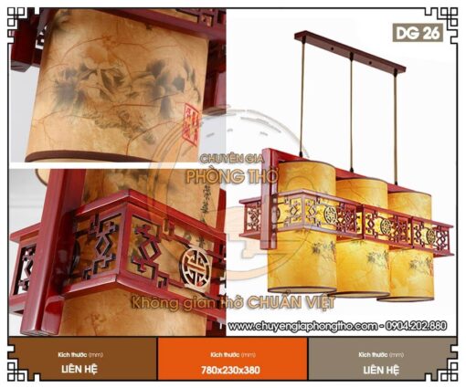Mẫu đèn thả trần phòng thờ DG26 - Vẻ đẹp mang đậm nét truyền thống