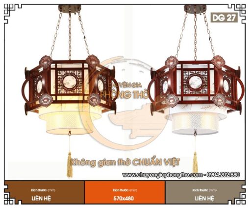 Mẫu đèn trần phòng thờ DG27 mang vẻ đẹp độc đáo