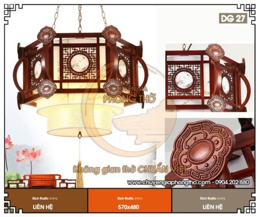 Mẫu đèn trần phòng thờ DG27 mang vẻ đẹp độc đáo