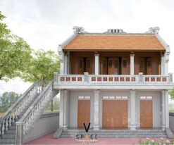 Mẫu nhà thờ họ 2 tầng có hậu cung tại Thái Bình