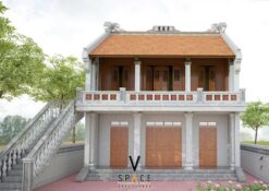 Mẫu nhà thờ họ 2 tầng có hậu cung tại Thái Bình