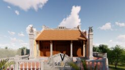 Mẫu thiết kế nhà thờ họ 2 tầng tại Bắc Giang
