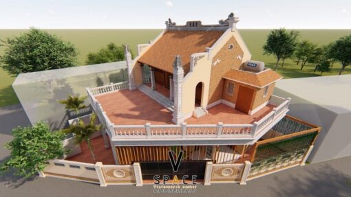 Mẫu thiết kế nhà thờ họ 2 tầng tại Bắc Giang