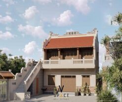 Bản vẽ thiết kế nhà thờ họ 2 tầng tại Vĩnh Phúc