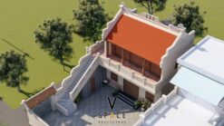 Bản vẽ thiết kế nhà thờ họ 2 tầng tại Vĩnh Phúc