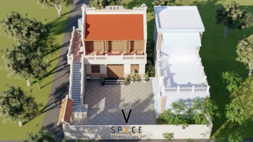 Bản vẽ thiết kế nhà thờ họ 2 tầng tại Vĩnh Phúc
