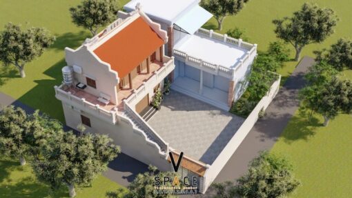 Bản vẽ thiết kế nhà thờ họ 2 tầng tại Vĩnh Phúc
