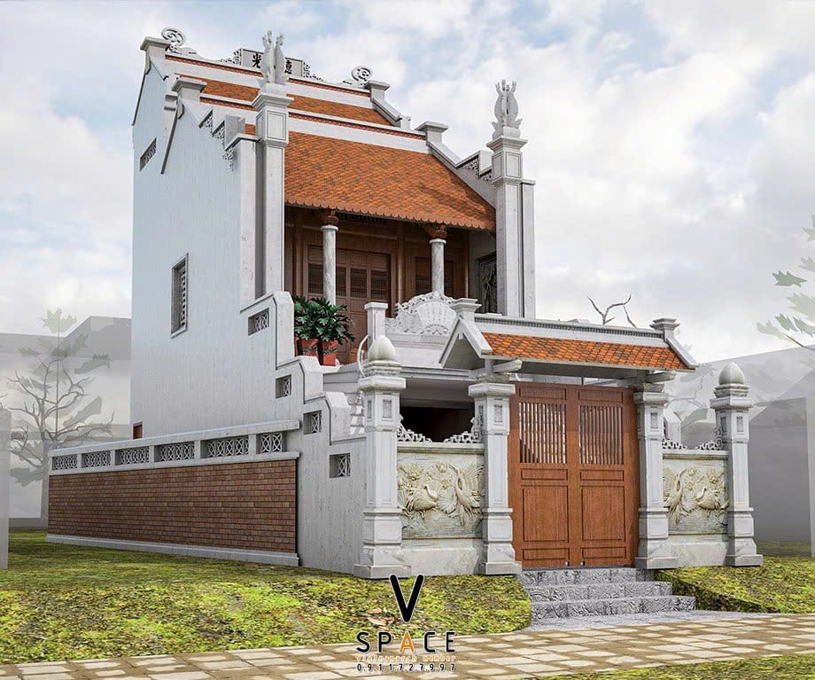 Phương án thiết kế nhà thờ họ 2 tầng chữ Nhị tại Nam Định Phương án thiết kế nhà thờ họ 2 tầng chữ Nhị tại Nam Định