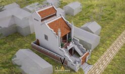 Phương án thiết kế nhà thờ họ 2 tầng chữ Nhị tại Nam Định