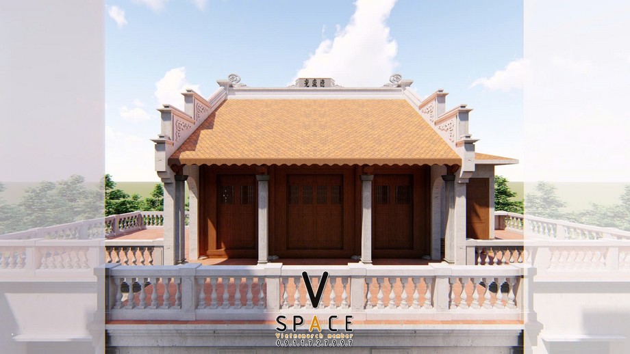 Thiết kế nhà thờ họ 2 tầng 2 mái tại Bắc Ninh Thiết kế nhà thờ họ 3 gian 2 mái tại Bắc Ninh