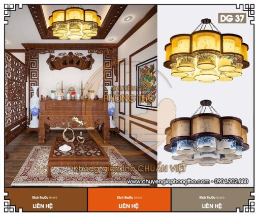 Đèn chùm cho phòng thờ DG37 tinh tế trong từng chi tiết