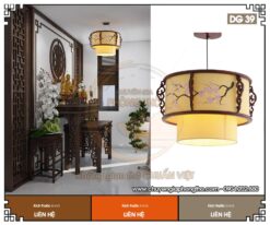 Đèn gỗ thả trần nhà thờ họ DG39