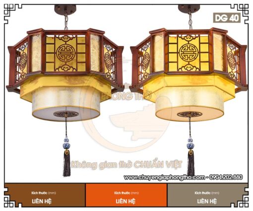 Đèn gỗ thả trần phòng thờ DG40