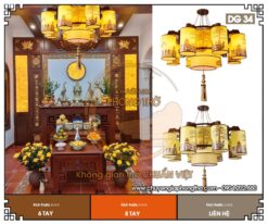Đèn thả gỗ phòng thờ DG34 – Sự lựa chọn chuẩn cho nhà thờ họ