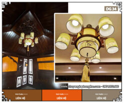 Đèn thả gỗ phòng thờ DG34 – Sự lựa chọn chuẩn cho nhà thờ họ