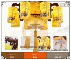 Đèn thả gỗ phòng thờ DG34 – Sự lựa chọn chuẩn cho nhà thờ họ