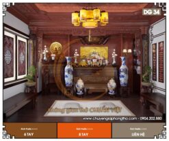 Đèn thả gỗ phòng thờ DG34 – Sự lựa chọn chuẩn cho nhà thờ họ