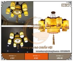 Đèn thả gỗ phòng thờ DG34 – Sự lựa chọn chuẩn cho nhà thờ họ