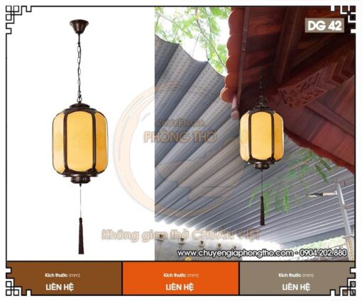 Thiết kế đậm chất Á Đông của đèn thả ngoài hiên nhà gỗ DG42