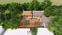 Phương án thiết kế nhà thờ họ 3 gian 4 mái kết hợp nhà ở tại Hà Nội