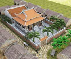 Mẫu nhà thờ họ 3 gian 8 mái chữ Nhị tại Mỹ Đức - Hà Nội