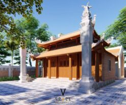 Nhà thờ họ 3 gian 8 mái kết hợp nhà ở tại Hòa Bình