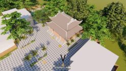 Mẫu thiết kế nhà thờ họ 3 gian 8 mái ngói xám tại Phú Thọ