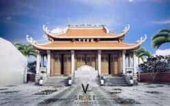 Thiết kế nhà thờ họ 3 gian 8 mái có chiếu rồng tại Quảng Bình