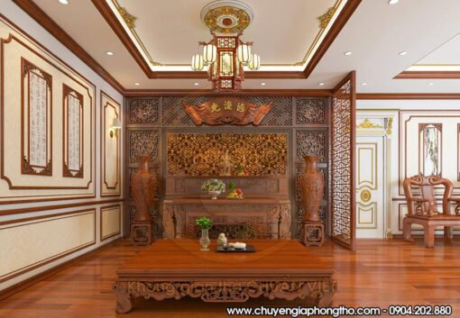 Đèn lồng gỗ tân cổ điển DG51 – Điểm nhấn hoàn hảo cho không gian thờ