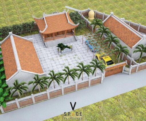 Dự án nhà thờ họ 3 gian 4 mái kết hợp 2 nhà ngang tại Thái Nguyên
