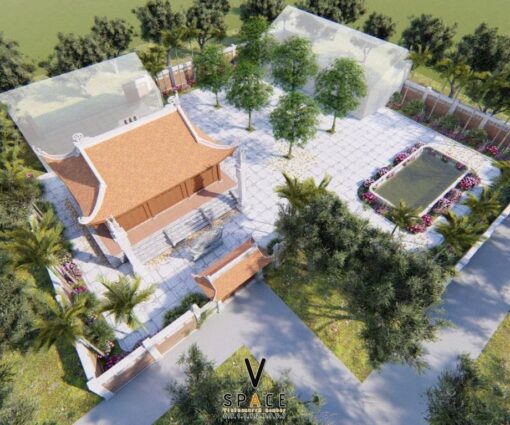 Dự án nhà thờ họ 4 mái 3 gian có hồ nước tại Quảng Bình