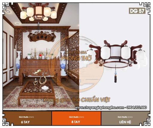 Mẫu đèn chùm phòng thờ cao cấp DG57