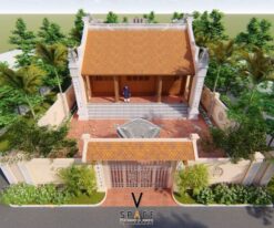 Mẫu nhà thờ họ 3 gian 2 mái có hậu cung tại Phú Thọ