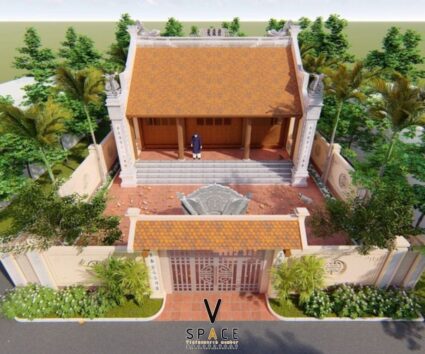 Mẫu nhà thờ họ 3 gian 2 mái có hậu cung tại Phú Thọ