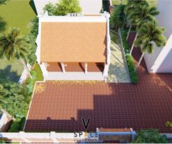 Bản vẽ thiết kế nhà thờ họ 3 gian 2 mái 55m2 tại Tuyên Quang