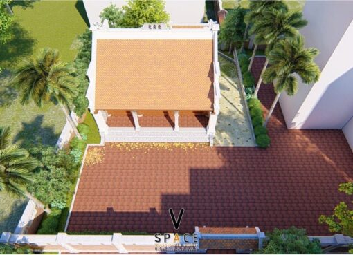 Bản vẽ thiết kế nhà thờ họ 3 gian 2 mái 55m2 tại Tuyên Quang