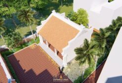 Bản vẽ thiết kế nhà thờ họ 3 gian 2 mái 55m2 tại Tuyên Quang