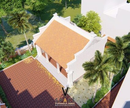 Bản vẽ thiết kế nhà thờ họ 3 gian 2 mái 55m2 tại Tuyên Quang