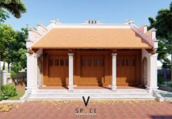 Bản vẽ thiết kế nhà thờ họ 3 gian 2 mái 55m2 tại Tuyên Quang