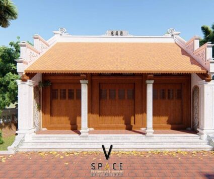 Bản vẽ thiết kế nhà thờ họ 3 gian 2 mái 55m2 tại Tuyên Quang