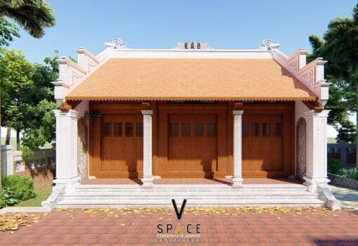 Bản vẽ thiết kế nhà thờ họ 3 gian 2 mái 55m2 tại Tuyên Quang
