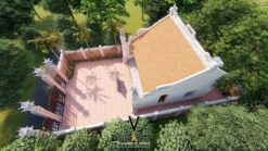 Phương án thiết kế nhà thờ họ 3 gian 2 mái có cổng tam quan tại Ninh Bình