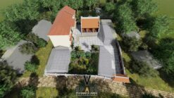 Nhà thờ họ 3 gian 2 mái kết hợp nhà ở 2 tầng tại Hà Nội