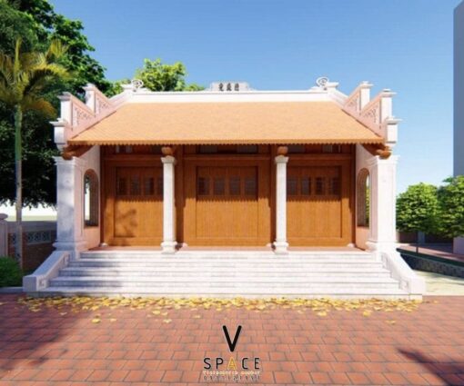 Phối cảnh thiết kế nhà thờ họ 3 gian 2 mái tại xã Anh Sơn - Nghệ An
