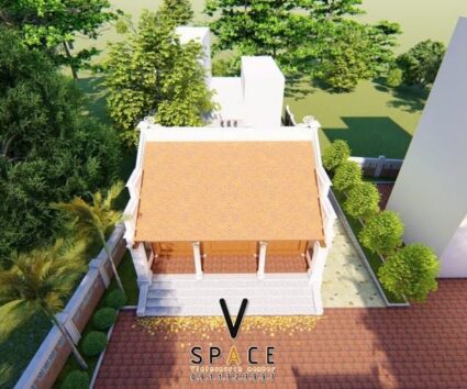 Phối cảnh thiết kế nhà thờ họ 3 gian 2 mái tại xã Anh Sơn - Nghệ An