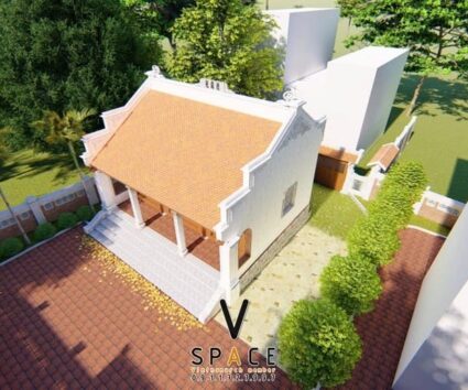Phối cảnh thiết kế nhà thờ họ 3 gian 2 mái tại xã Anh Sơn - Nghệ An